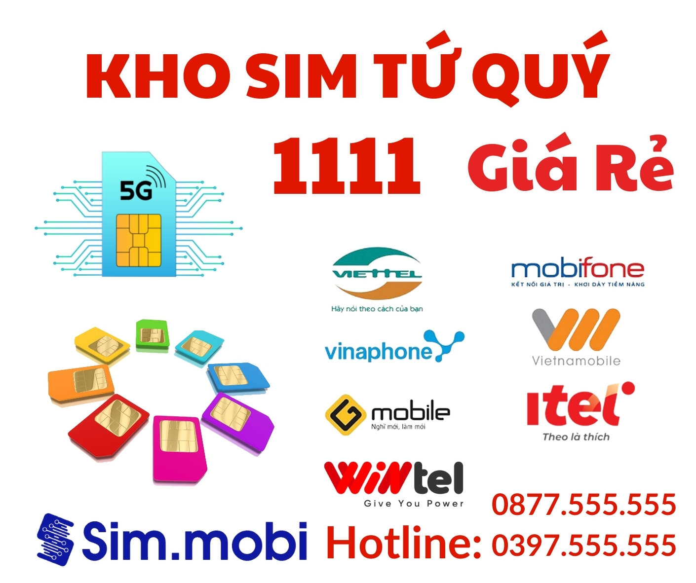 Sim Tứ Quý 1111 1 Kho Sim Tứ Quý 1111 Giá Rẻ - VuaSim.vn