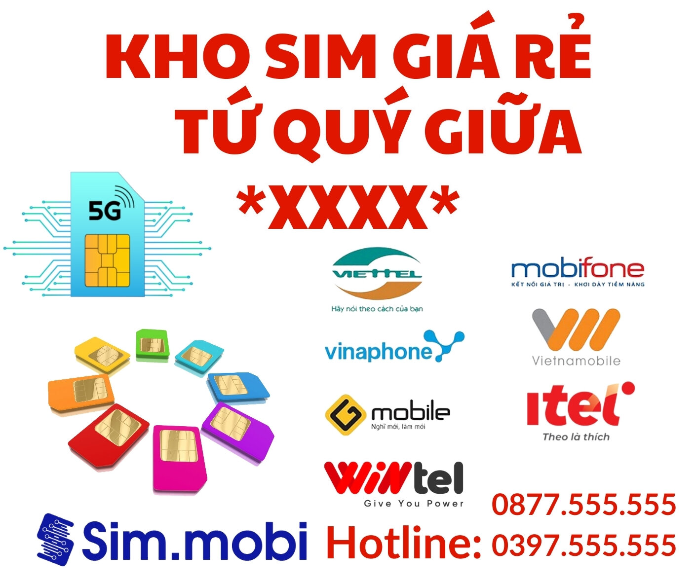 Sim Tứ quý giữa 1 Kho Sim Tứ Quý Giữa Giá Rẻ - VuaSim.vn