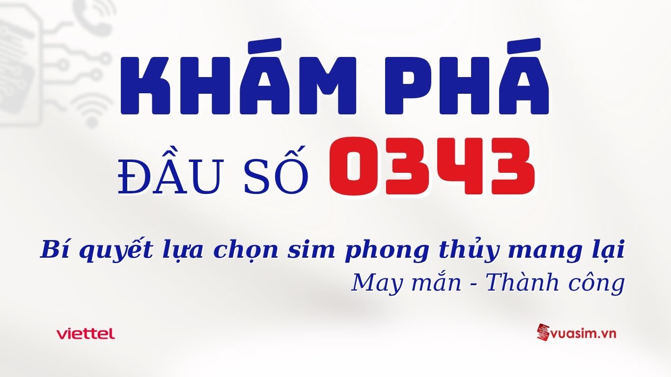 Đầu số 0343 là mạng gì - Ý nghĩa và cách chọn sim phù hợp 1 Đầu số 0343 Viettel - Ý nghĩa phong thuỷ & Cách chọn